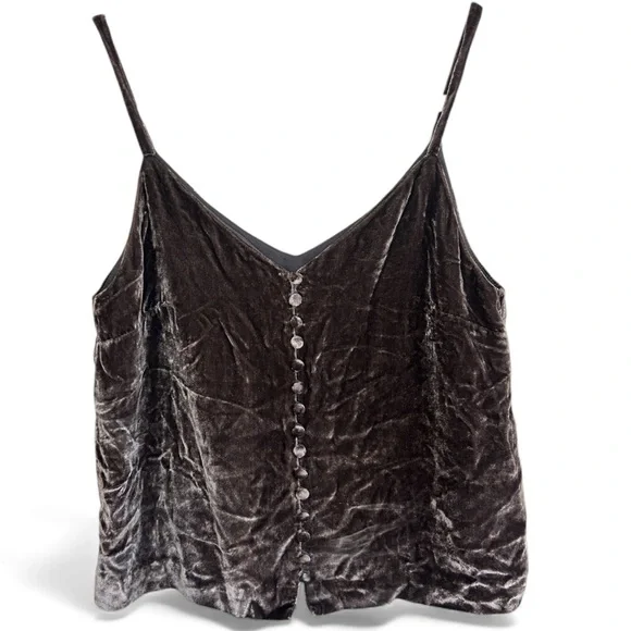 MADEWELL Velvet Button Down Cami Whimsigoth Fairy Grunge Boho Goblincore Size 00 - Picture 1 of 10